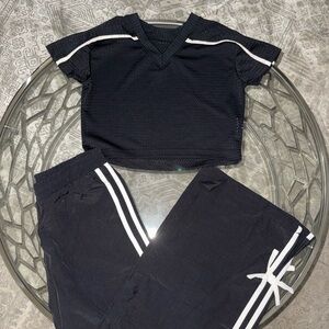 Five the Label Black and White Striped Jersey Crop and Target Pants size 8-10